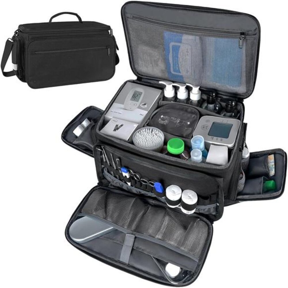Medical Bag, Medical Equipment Bag Empty with Nonslip Bottom, Removable